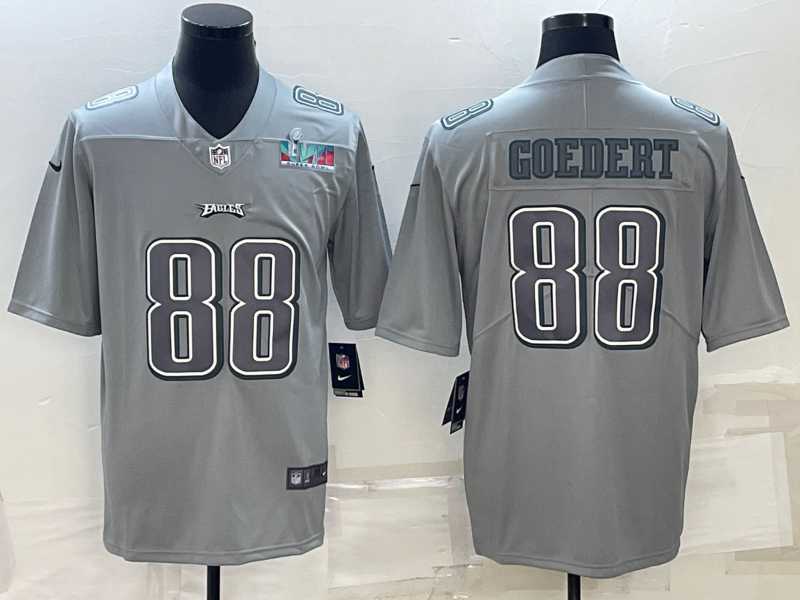 Men's Philadelphia Eagles #88 Dallas Goedert Gray Super Bowl LVII Patch Atmosphere Fashion Stitched Jersey,We sell and wholesale Men's Philadelphia Eagles #88 Dallas Goedert Gray Super Bowl LVII Patch Atmosphere Fashion Stitched Jersey on line form chian!